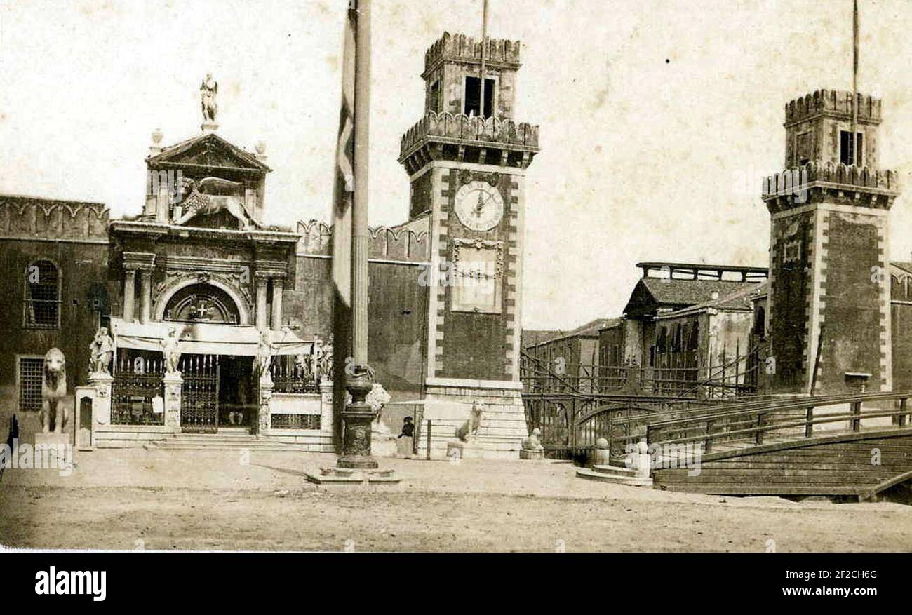 Ponti, Carlo (ca. 1823-1893) - Venezia - Arsenale. Stockfoto