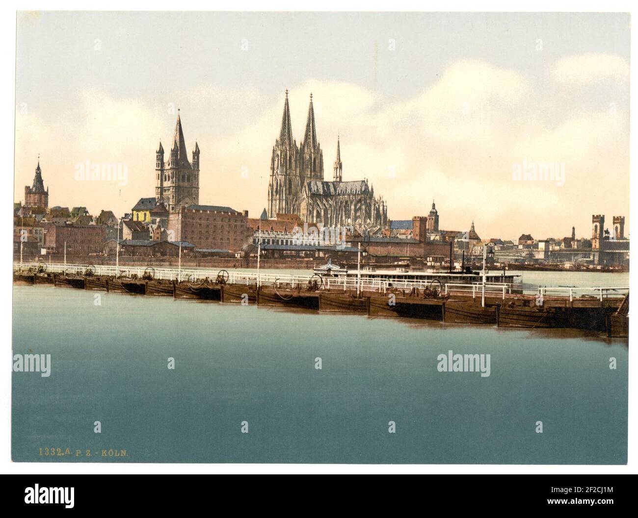 Pontonbrücke aus Deutz, Köln, Rhein, Deutschland- Stockfoto