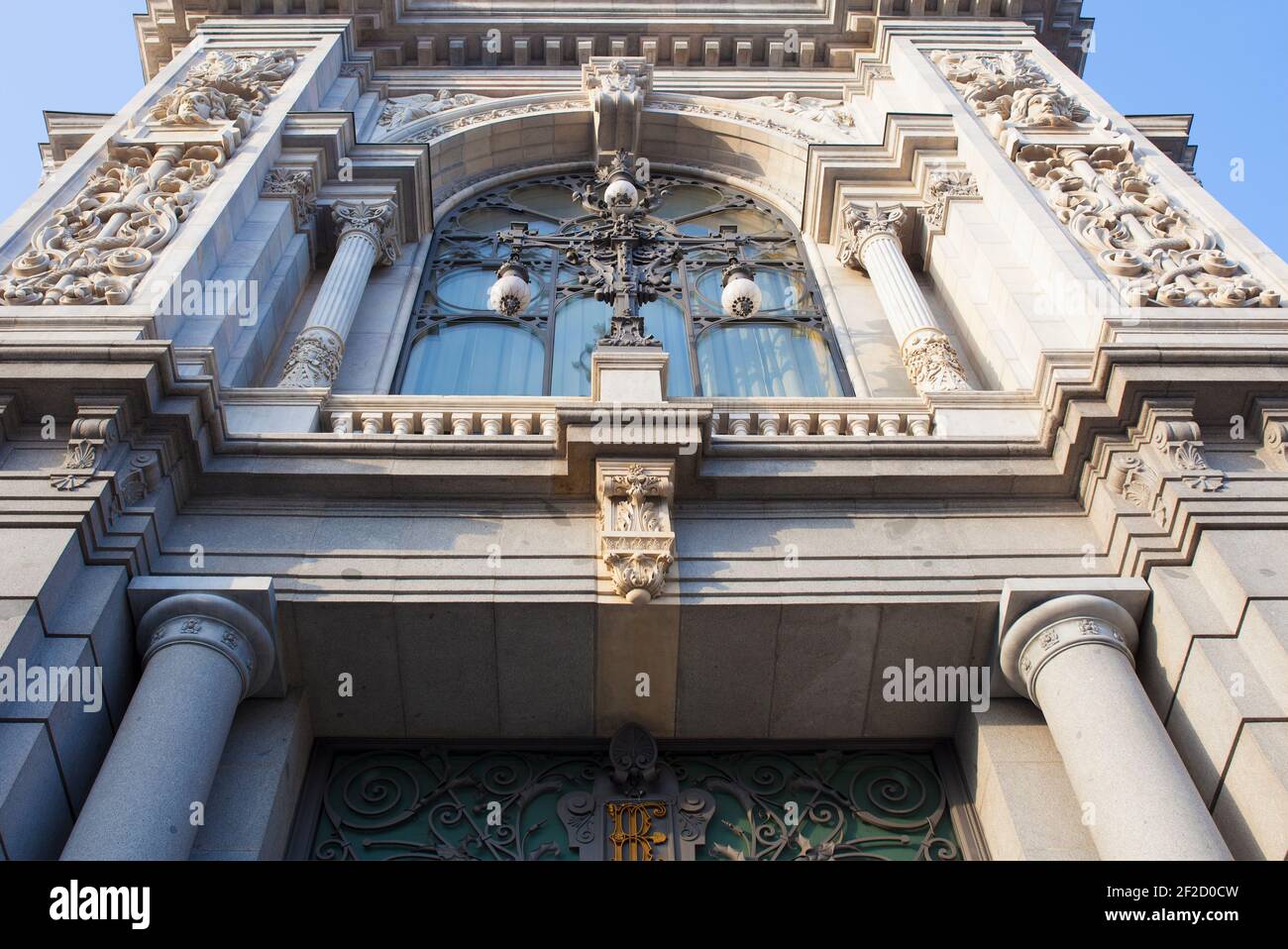 Hauptquartier der Bank von Spanien. Eines der schönsten Beispiele der spanischen Architektur des 19th. Jahrhunderts, Madrid, Spanien Stockfoto