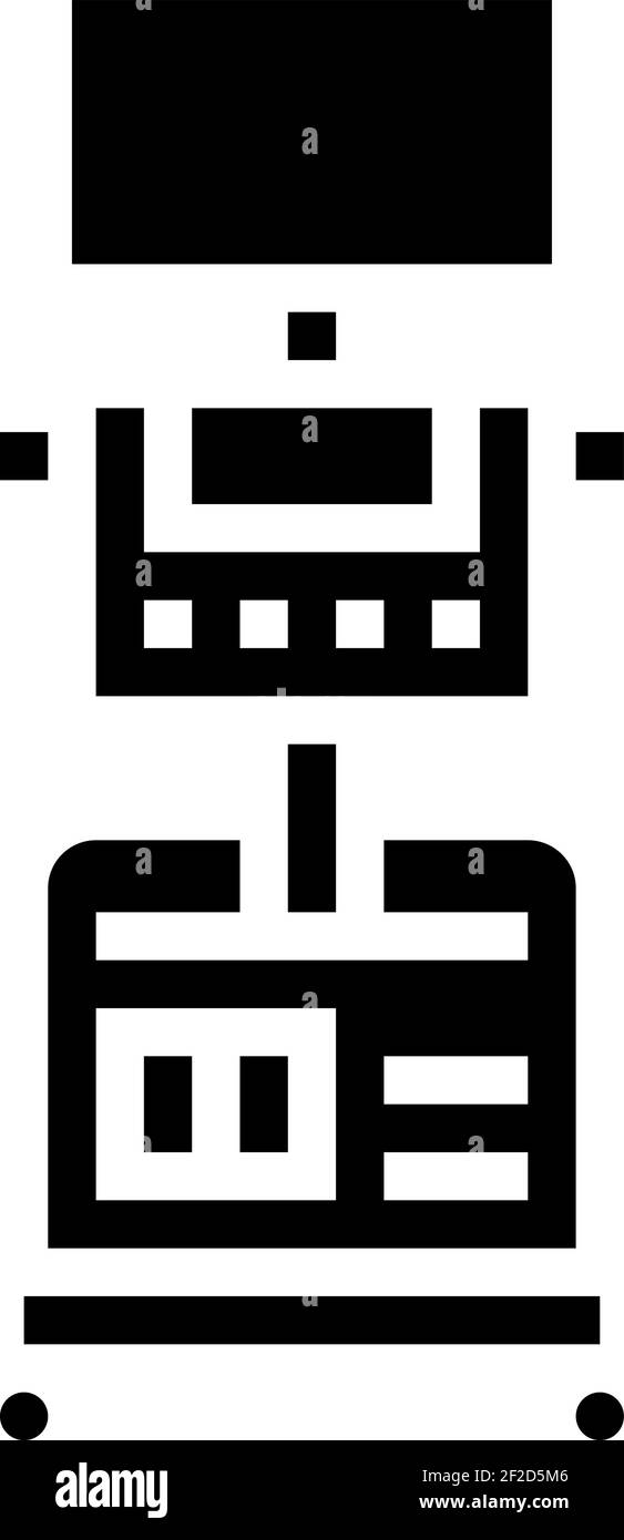 Medizinische Ultraschallscanner Radiologie Glyphen Symbol Vektor Illustration Stock Vektor