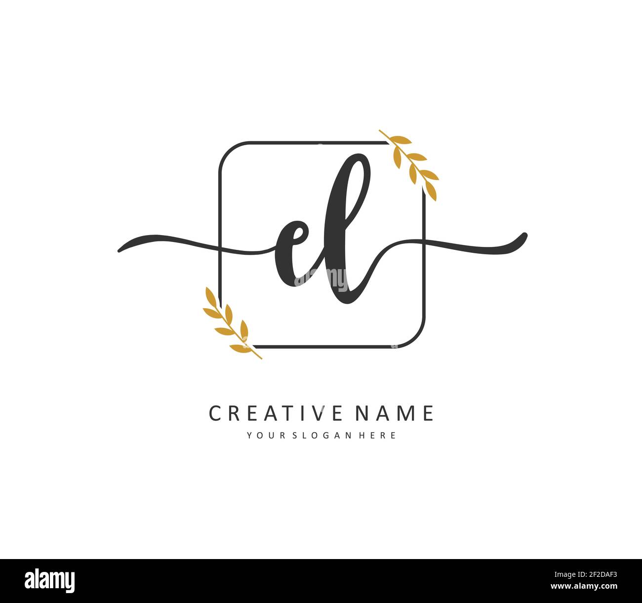 EL Initial Brief Handschrift und Unterschrift Logo. Ein Konzept handschriftlich Initiallogo mit Template-Element. Stock Vektor