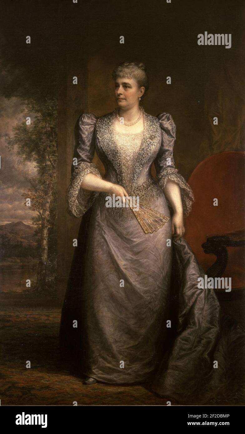 Porträt von Caroline Scott Harrison (von Daniel Huntington, 1894). Stockfoto