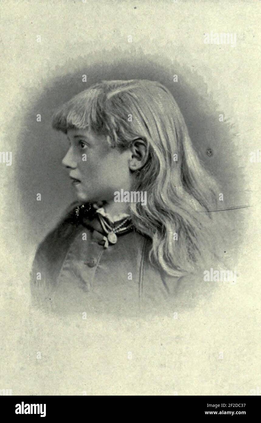 Porträt von Connie Gilchrist, Gräfin von Orkney. Stockfoto