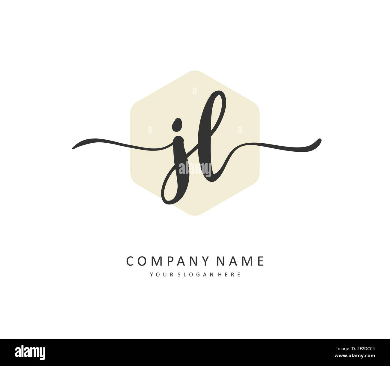 JL Anfangsbuchstabenhandschrift und Signaturlogo. Ein Konzept handschriftlich Initiallogo mit Template-Element. Stock Vektor