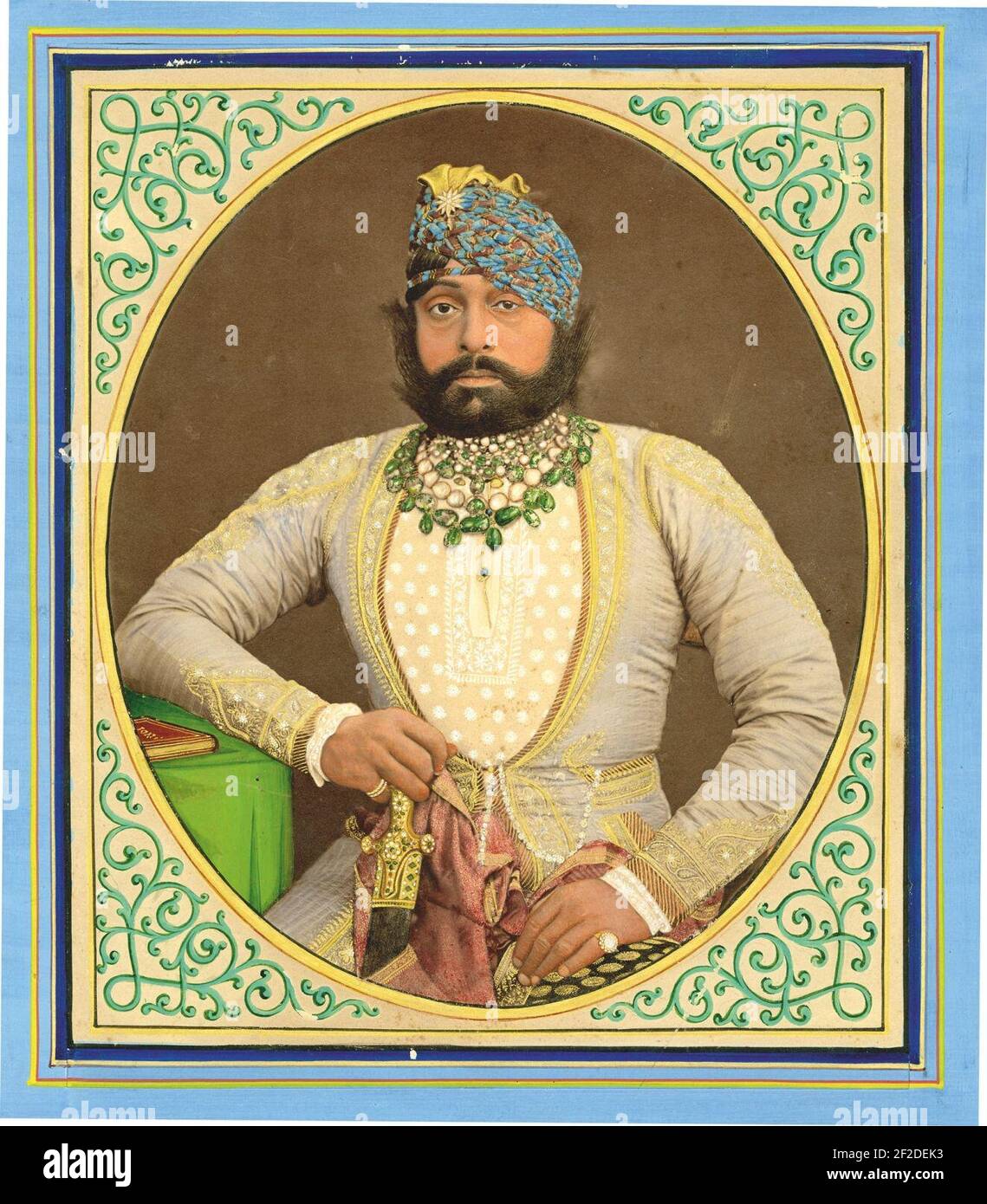 Porträt von Jaswant Singh II. Von Jodhpur (1873–1896). Stockfoto