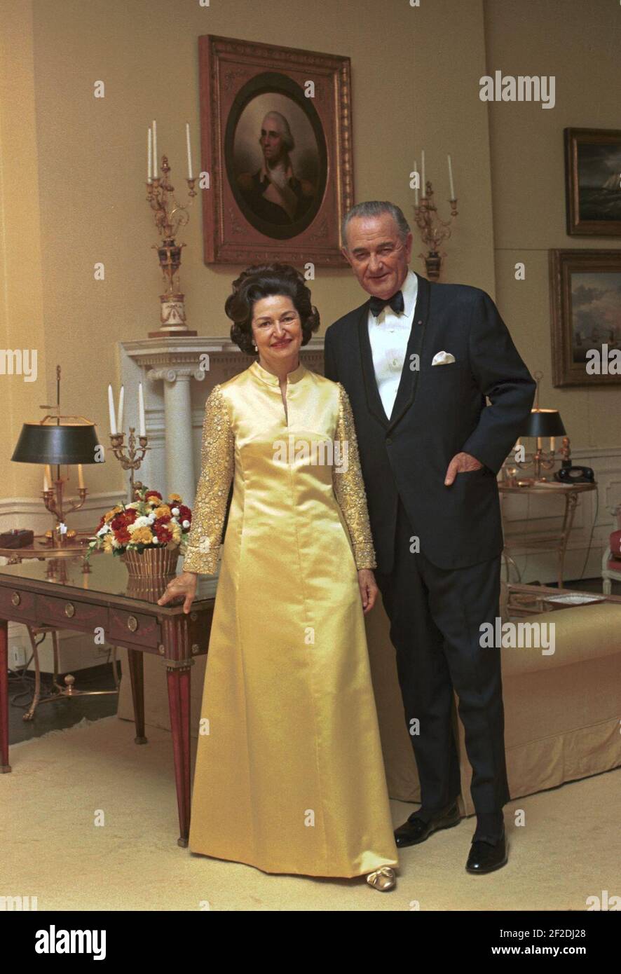 Porträt von Präsident Johnson und Lady Bird. Stockfoto