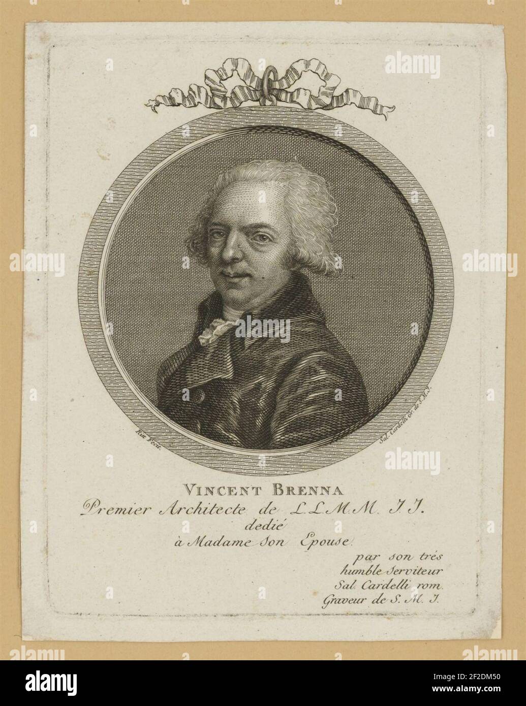 Portrait von Vincenzo Brenna (Cardelli, Ritt), aus der Hamburger Kunsthalle. Stockfoto