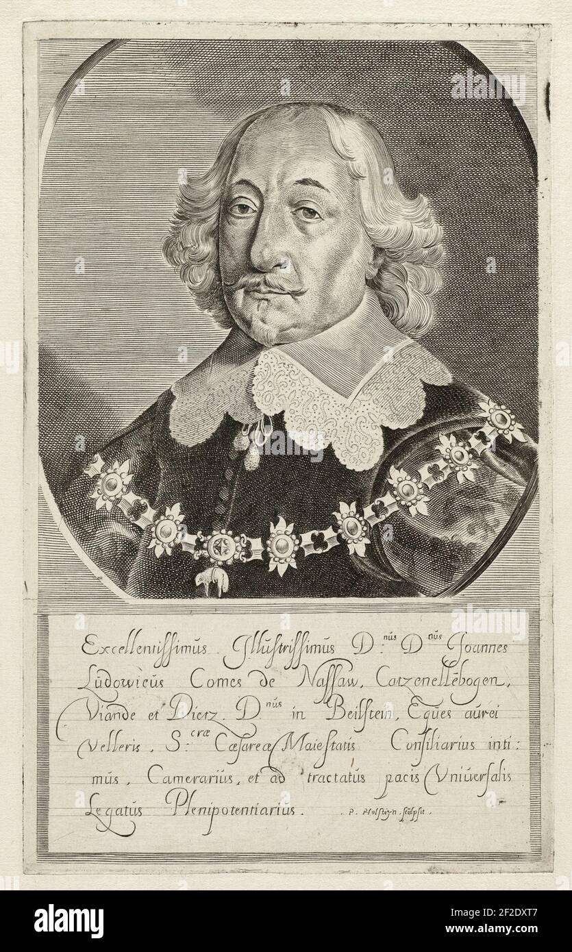 Portret van Johan Lodewijk, graaf van Nassau-Hadamar. Stockfoto