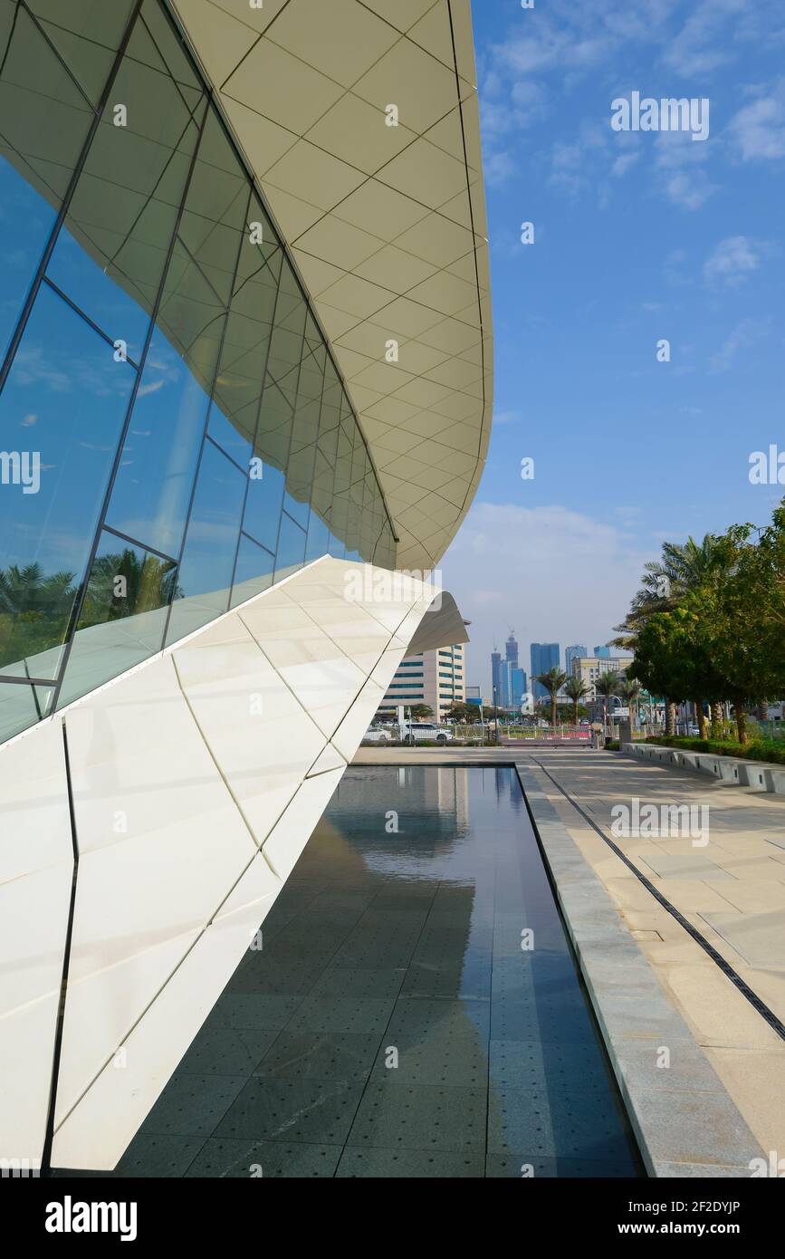 Etihad Museum in Dubai, Vereinigte Arabische Emirate. Ehemaliges Union House. Modernes Design-Kulturmuseum mit UAE-Erbe. Stockfoto
