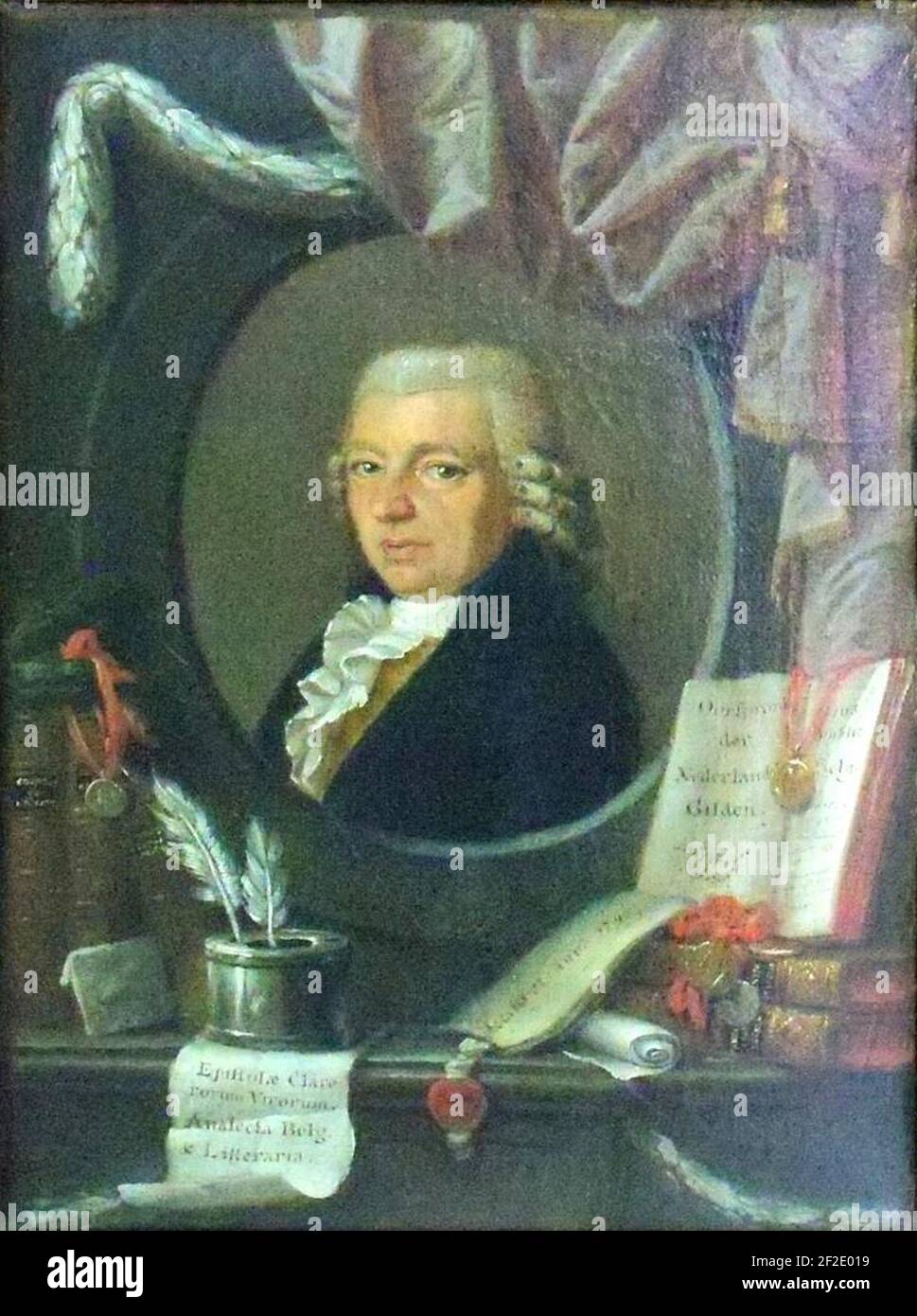 Portret van Willem Frans Gommaer Verhoeven (1738-1809), erste bestendig-Secretaris der Tekenakademie van Mechelen. Stockfoto