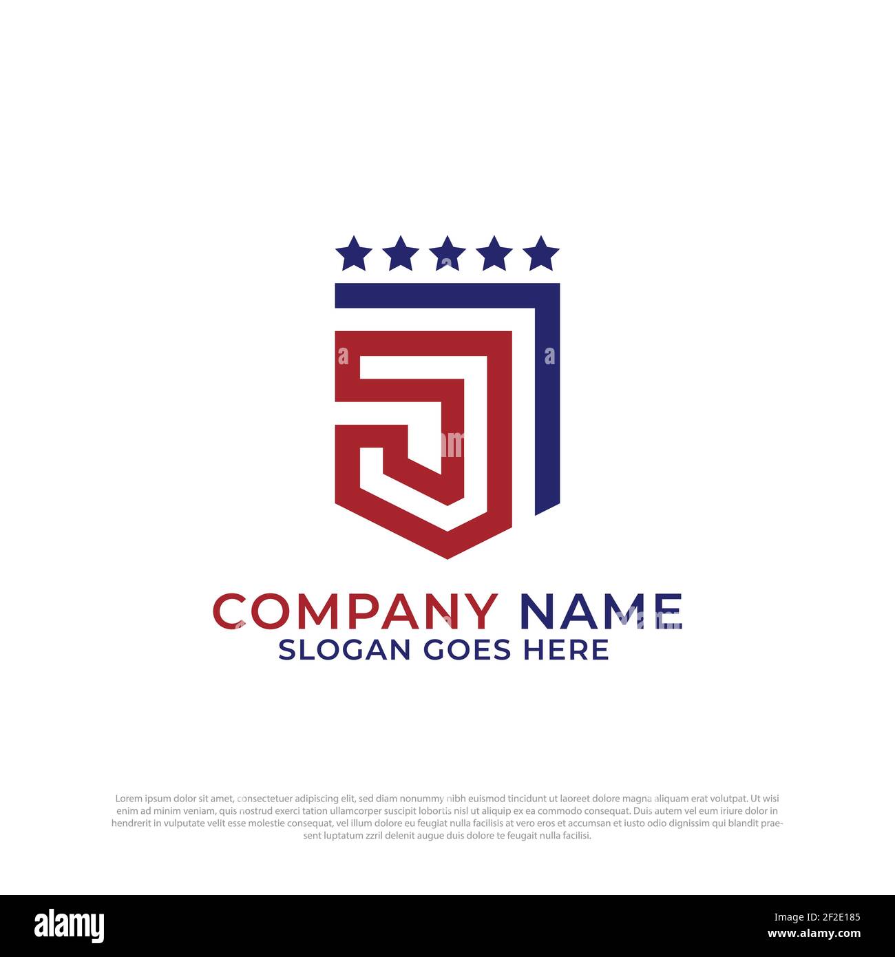 Moderne Anfangsbuchstabe J Logo Schild Design Vektor mit Linie Art Stil, am besten für Militär, amerikaner, starke Logo Marke Stock Vektor