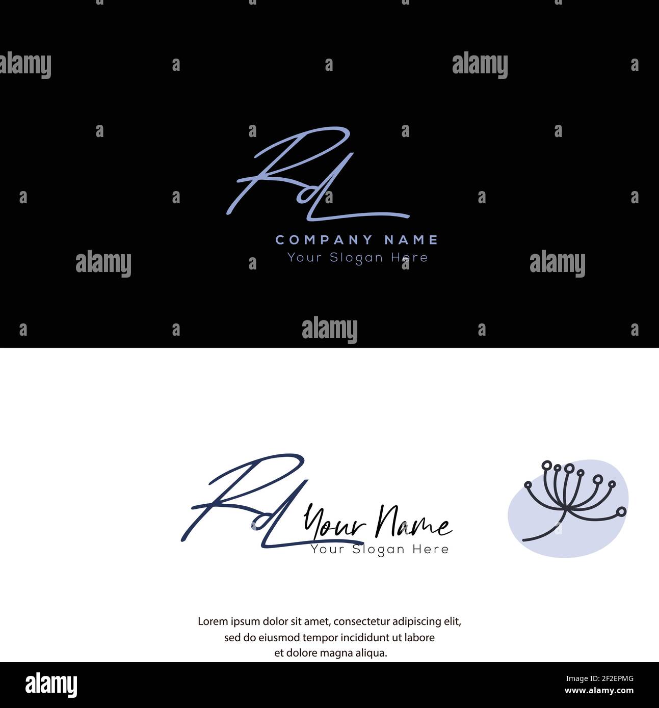 R D RD Anfangsbuchstabenhandschrift und Signaturlogo. Beauty Vektor anfängliches Logo .Mode, Boutique, Blumen und botanische Stock Vektor