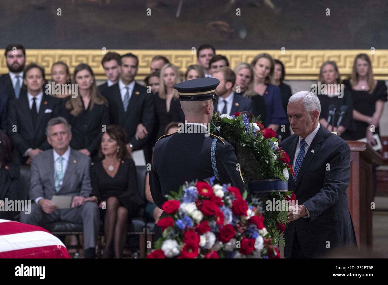 Zeremonie zur Beerdigung der Ankunft von Präsident Bush (Bild 4 von 5). Stockfoto