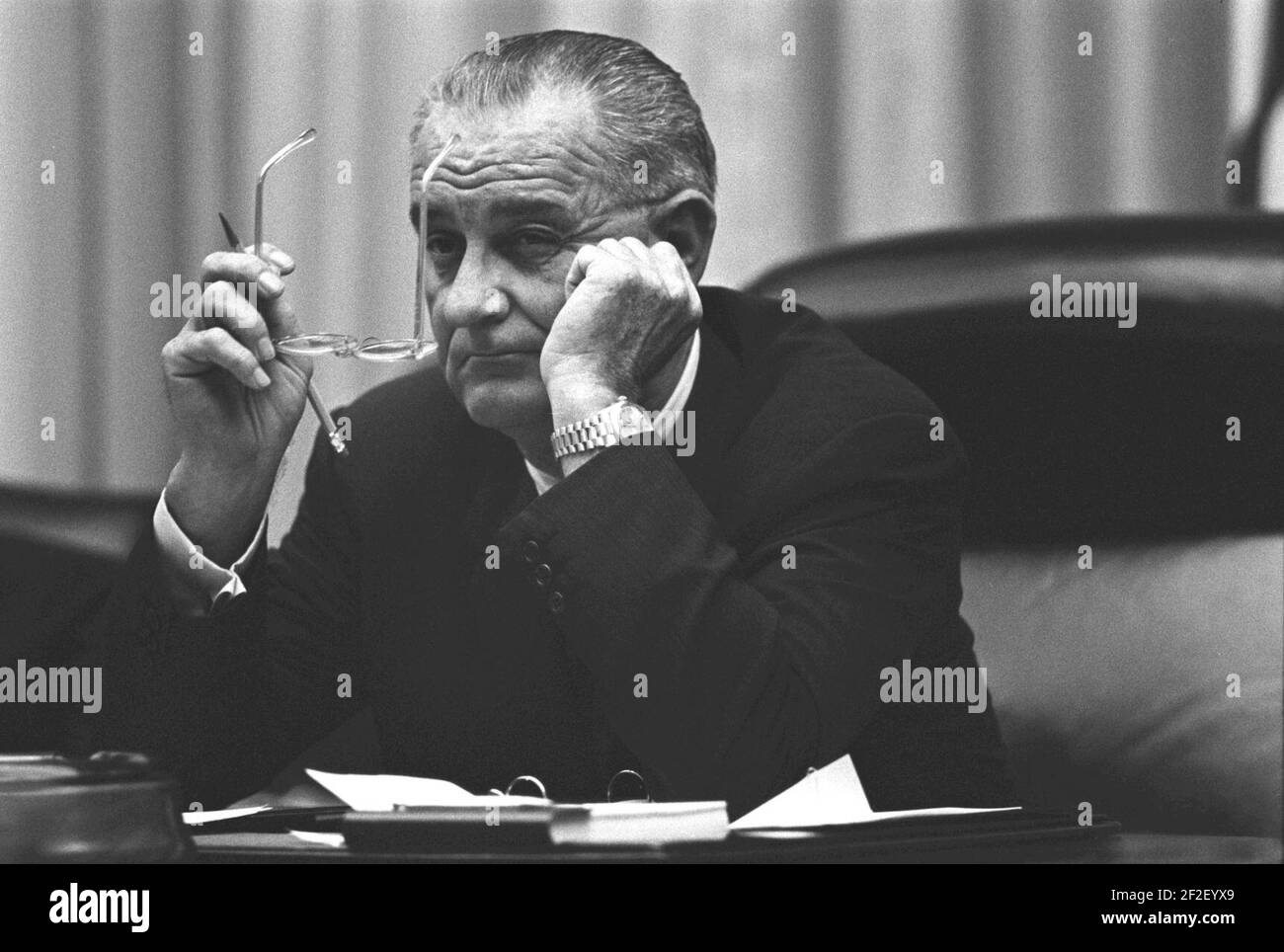 Präsident Johnson Kabinettsaal Juli 1965. Stockfoto