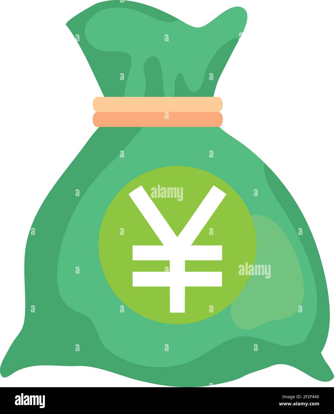 China Renminbi Yuan Währungsnotiz Geldbeutel Symbol in Grün Farbe für Apps und Websites Stock Vektor