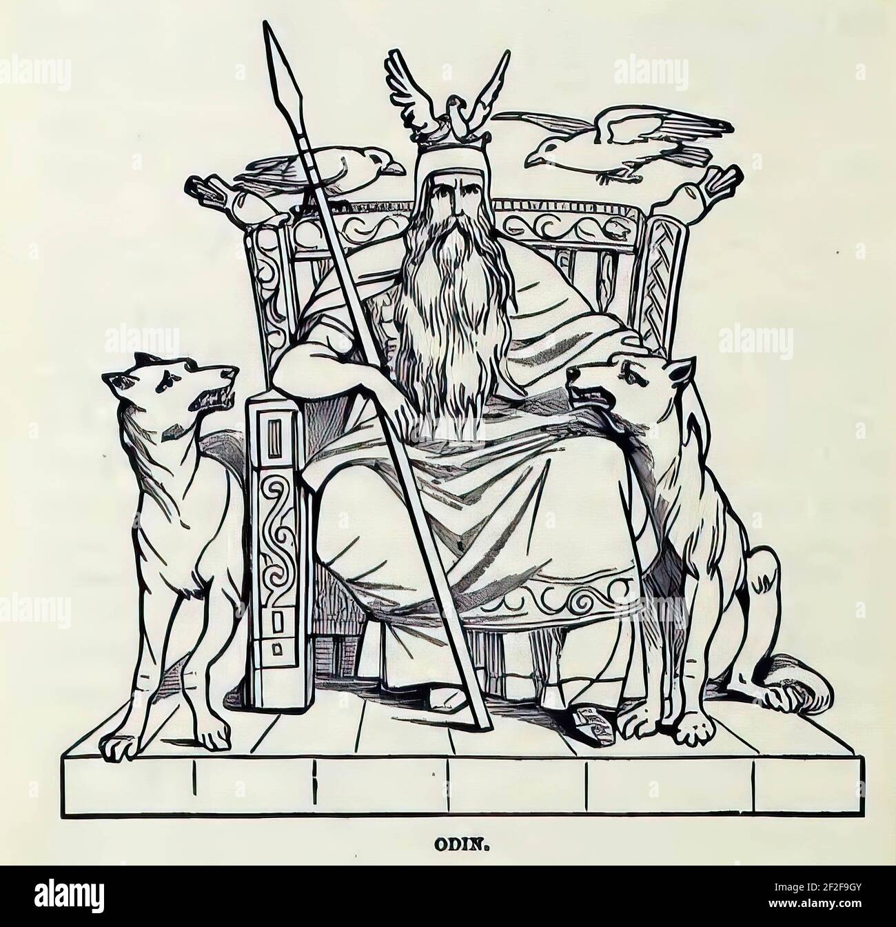 Eine Illustration des gottes Odin Stockfoto