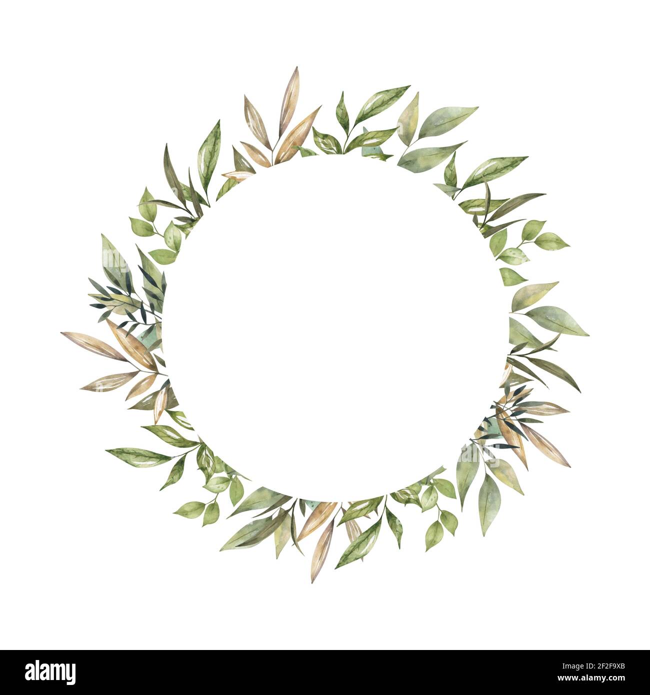Olive Rahmen handgezeichnete Design-Illustration Stockfoto