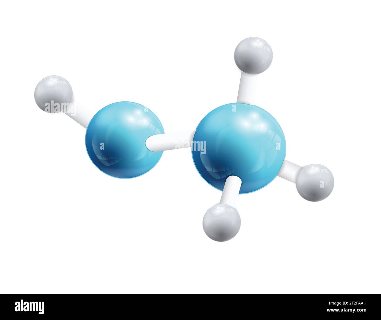 Struktur chemische Formel Objekt und Modell von 3D Molekül bestehend Von blauen und weißen Atomen durch die kleinen Elemente verbunden Isolierte Vektorgrafik Stock Vektor