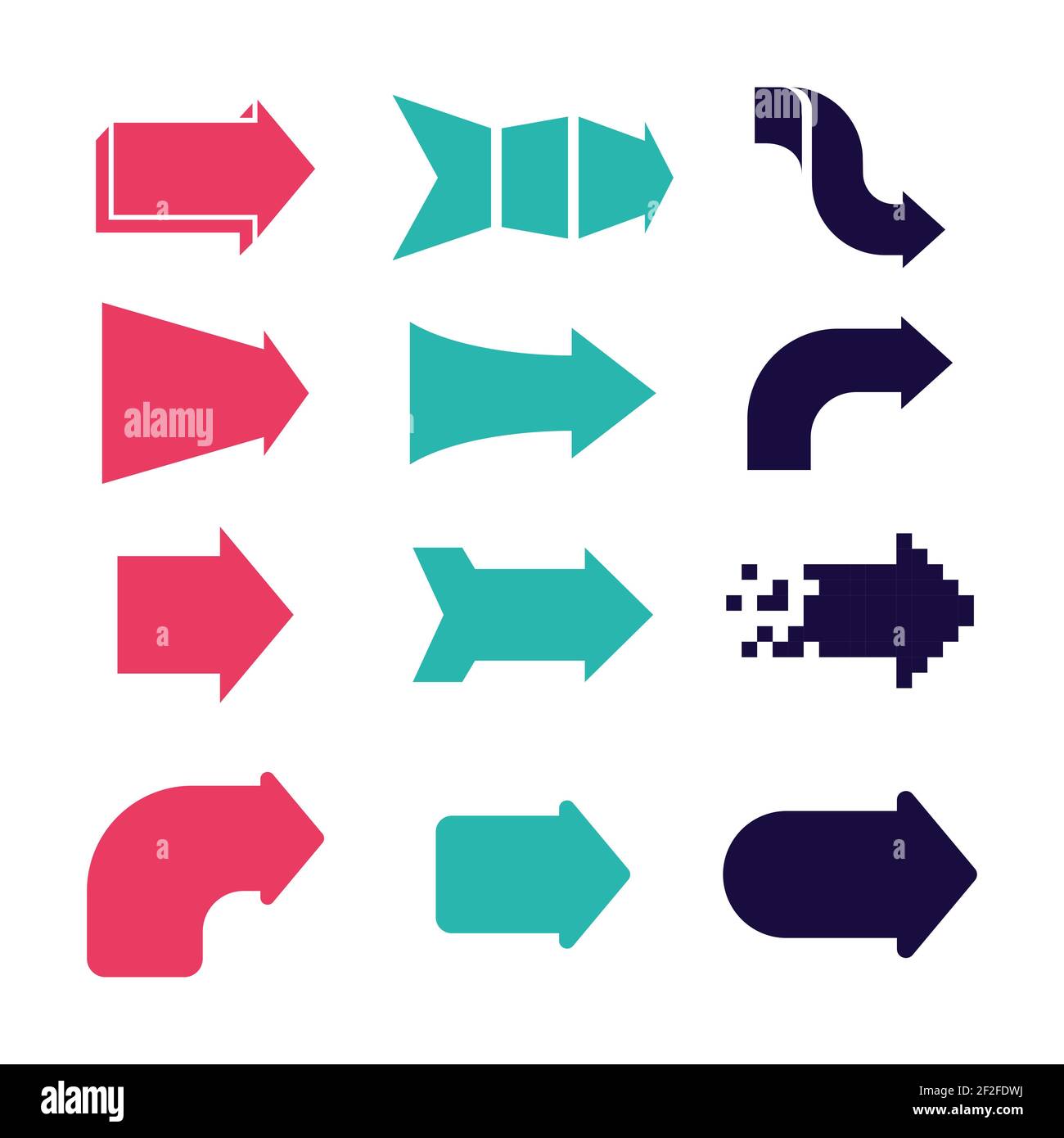 Flache Design Pfeil Kollektion Vektor Illustration. Stock Vektor