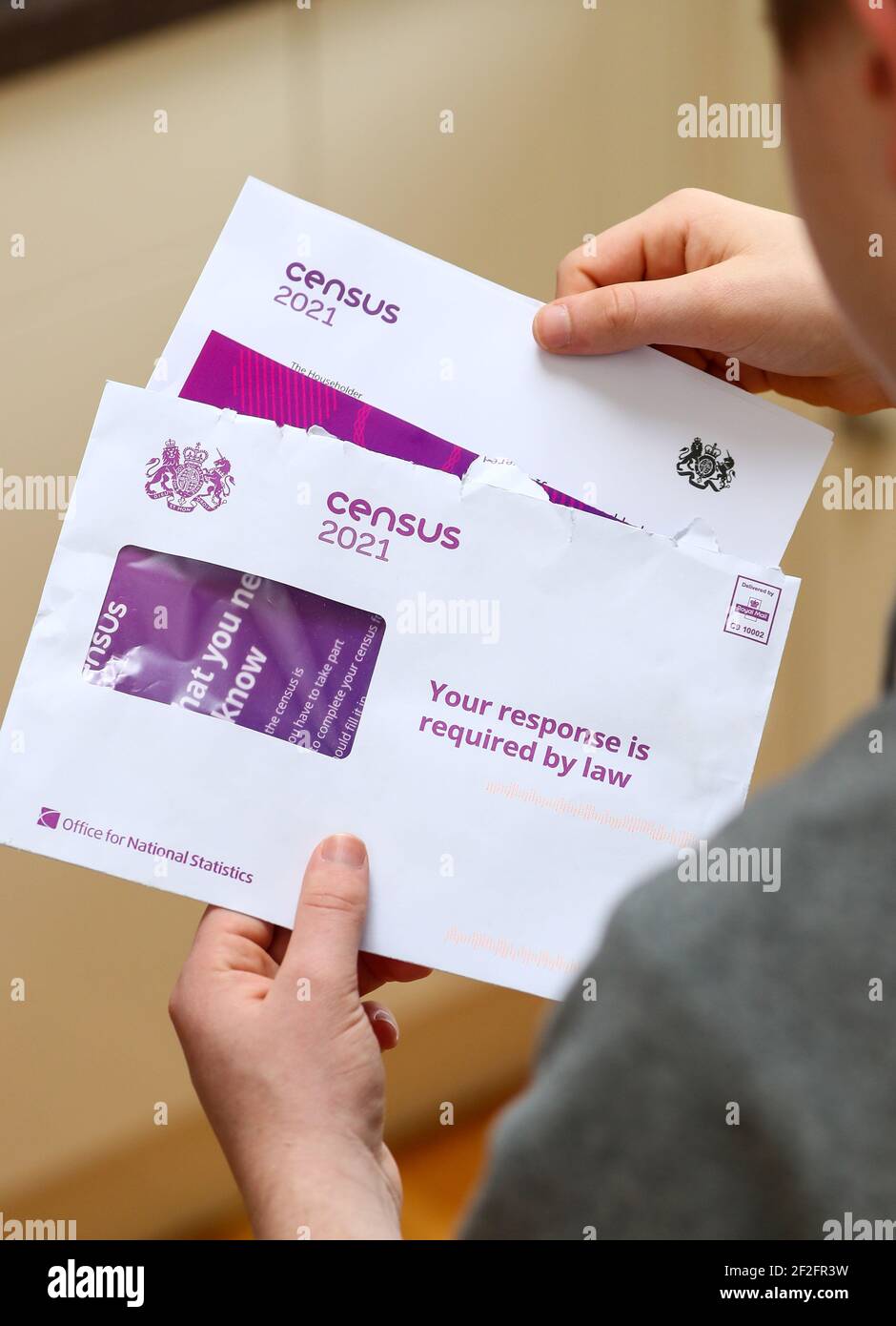 Eröffnung der britischen Volkszählung 2021 Brief Stockfoto