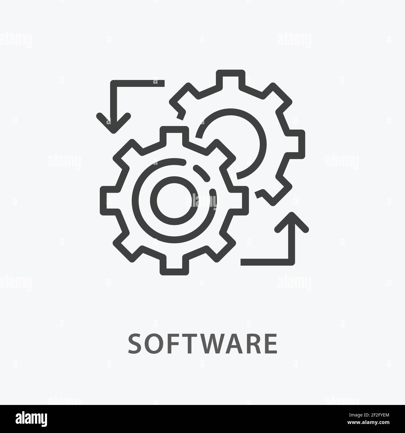 Symbol für die Softwarelinie auf weißem Hintergrund. Stock Vektor