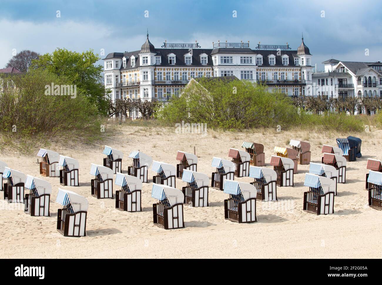 Ahlbeck Beach, Usedom Island, Ostseeküste, Mecklenburg-Vorpommern, Deutschland Stockfoto