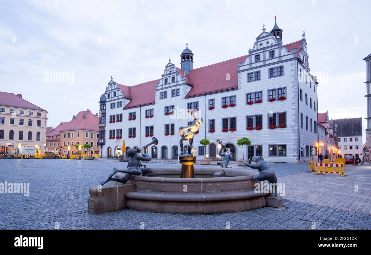 Rathaus, Marktplatz, Torgau Stockfoto