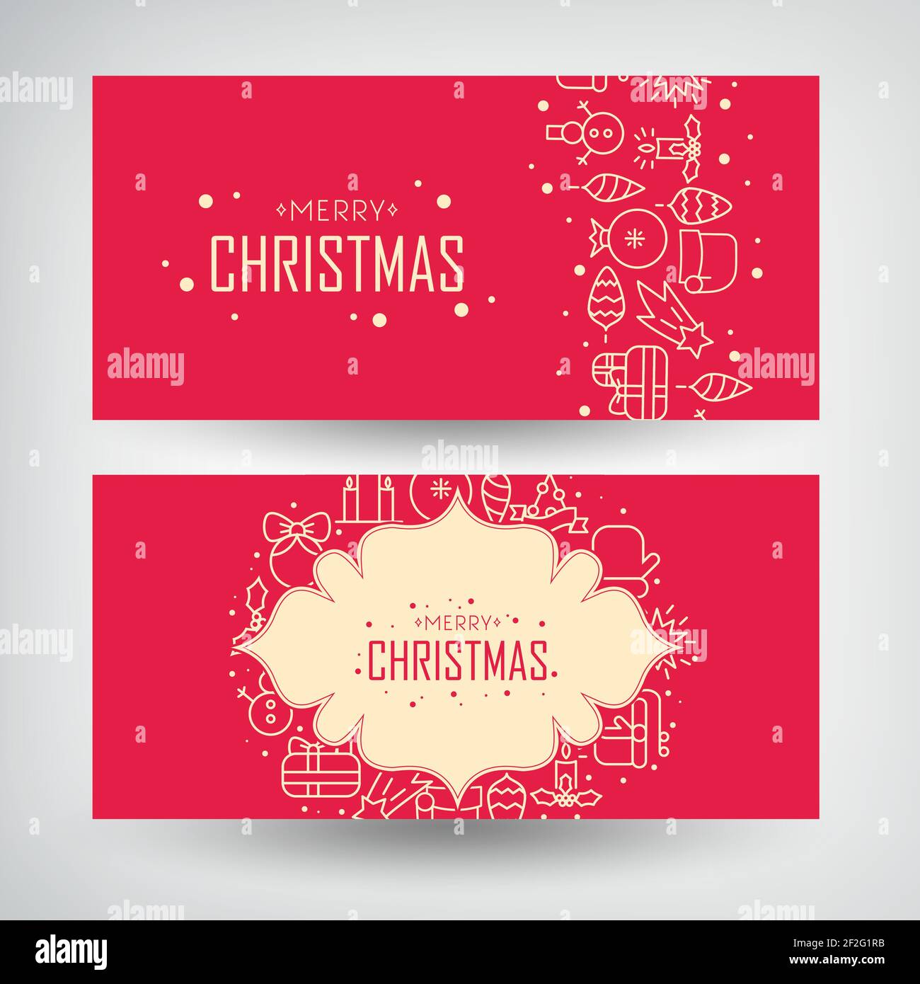 Weihnachtsverkäufe und Happy Ney Year Design Konzept Banner Set. Vektorgrafik, EPS10, enthält Transparentfolien. Stock Vektor