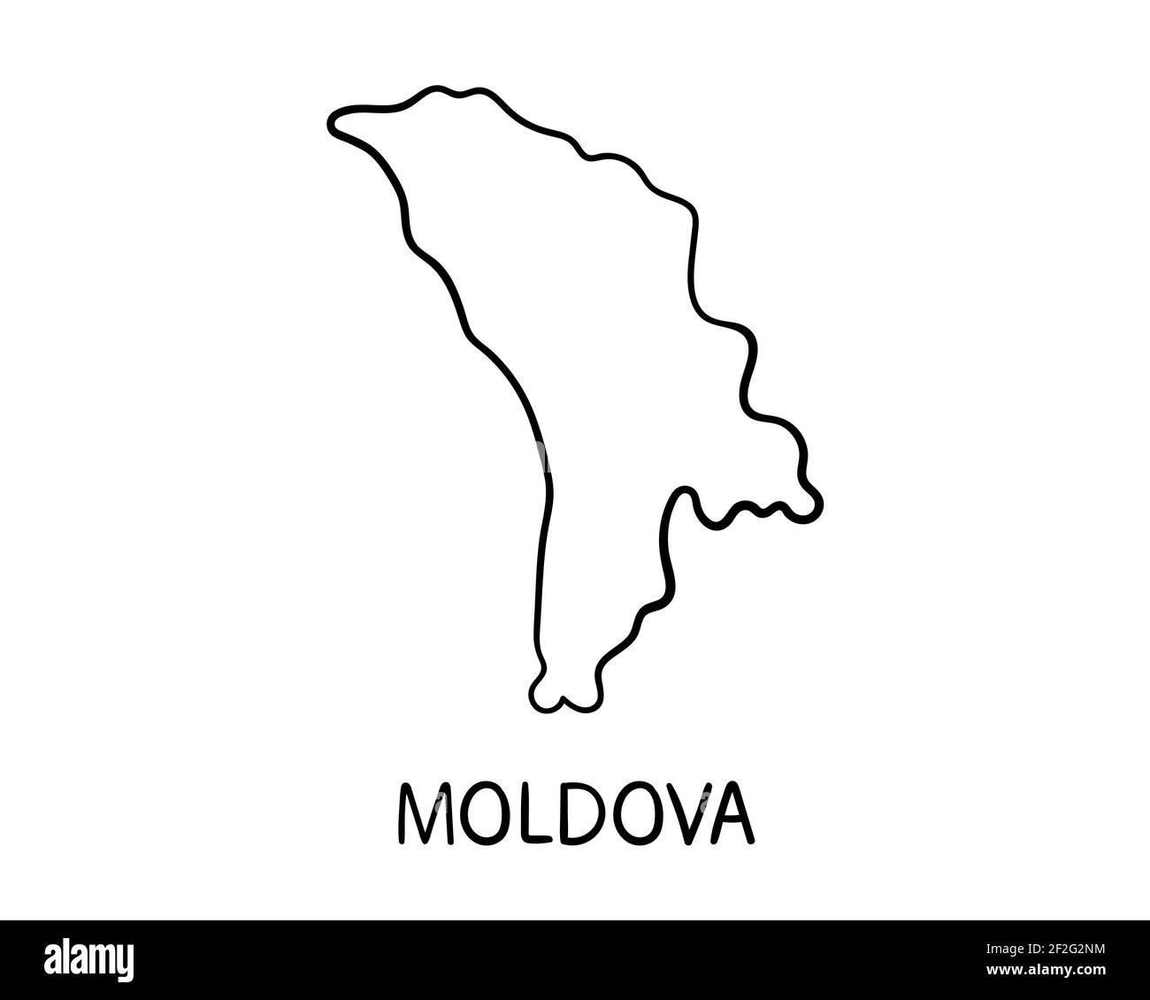Moldawien Karte - Handgezeichnete Illustration Stockfoto