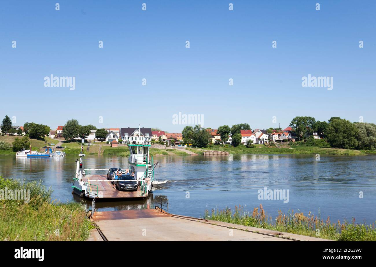 Fähre Rogaetz-Schartau Stockfoto