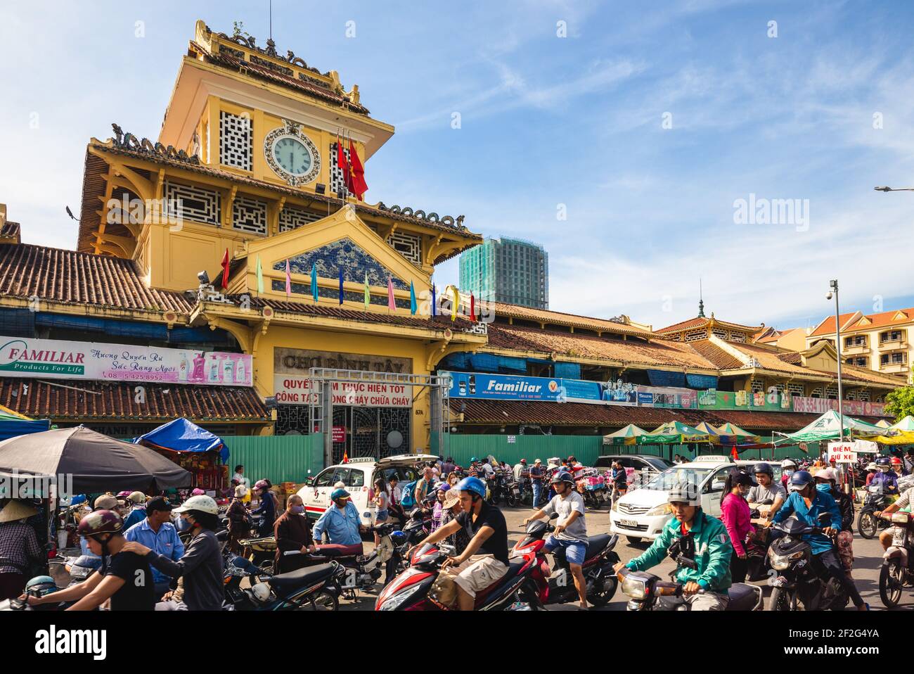 2. Januar 2017: Binh Tay Markt, der Zentralmarkt von Cho Lon im Bezirk 6, Ho Chi Minh Stadt, Vietnam. Der alte Markt war an der Nguyen Trai Street Stockfoto
