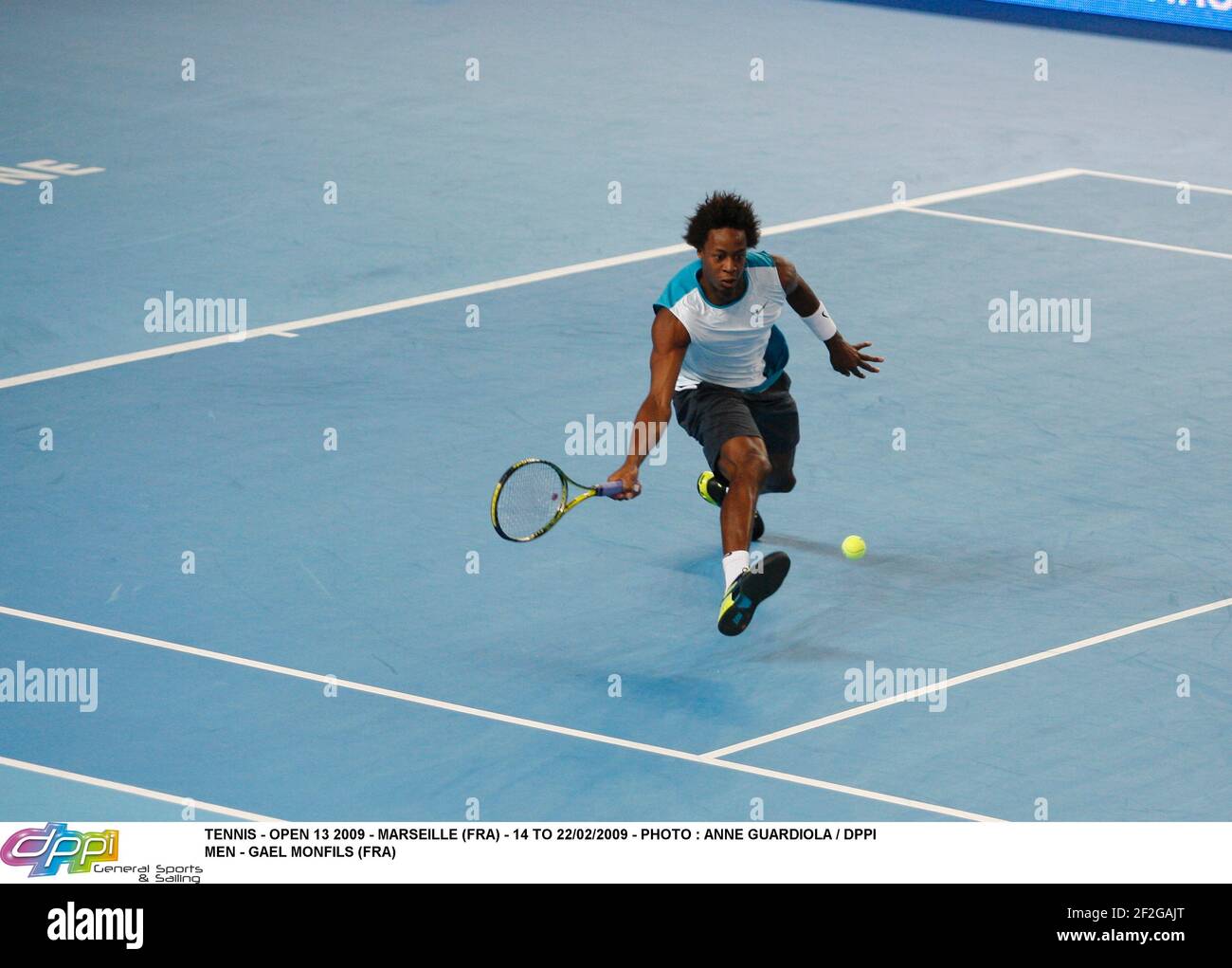 TENNIS - GEÖFFNET 13 2009 - MARSEILLE (FRA) - 14 BIS 22/02/2009 - FOTO : ANNE GUARDIOLA / DPPI MEN - GAEL MONFILS (FRA) Stockfoto