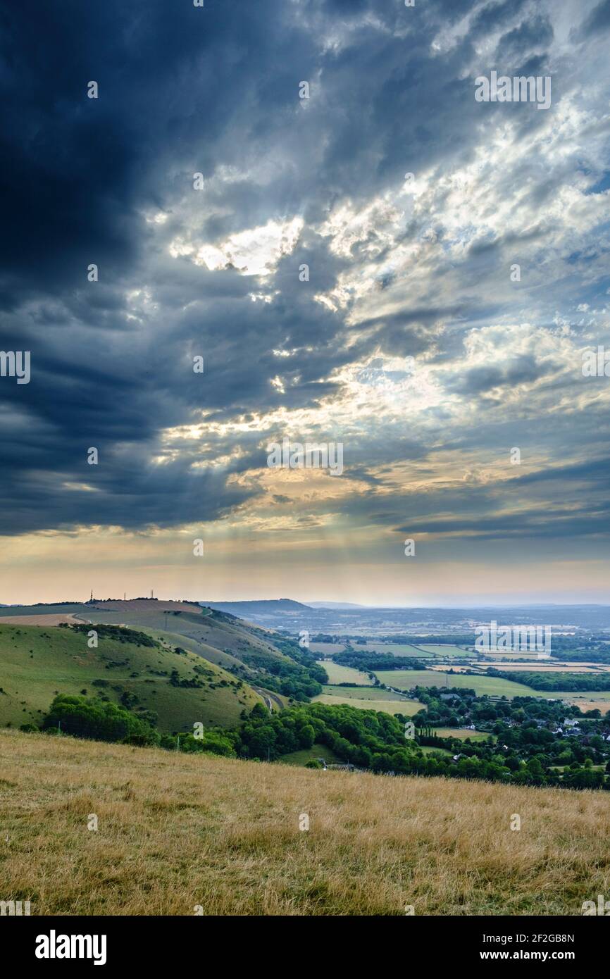 Der Blick vom Devil's Dike, Sussex Stockfoto