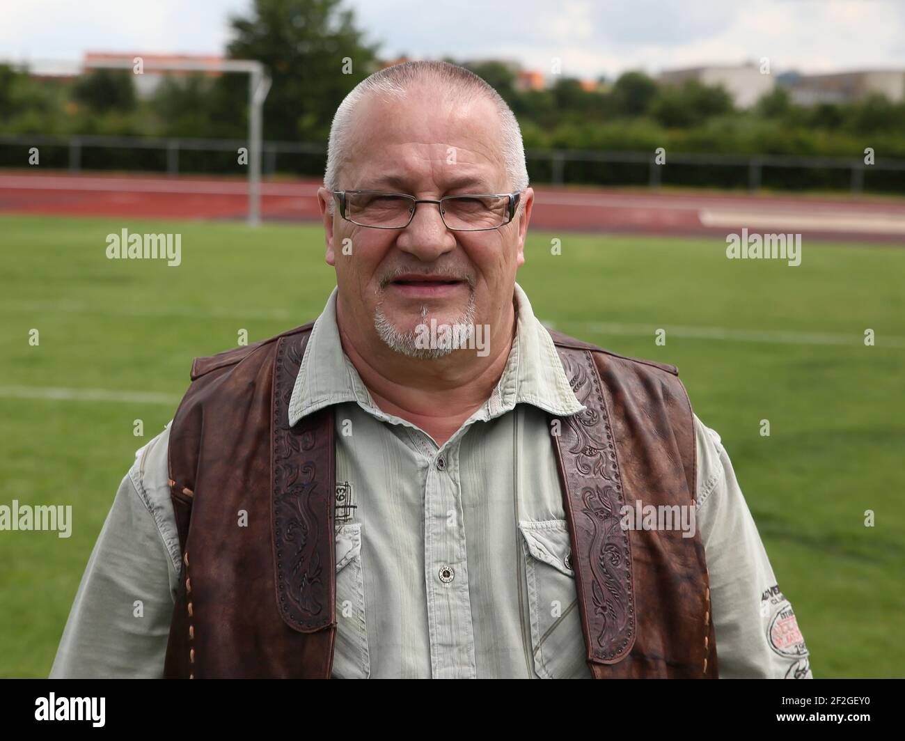DDR-Fußballnationalspieler und Legende Wolfgang Steinbach 1st FC Magdeburg Stockfoto