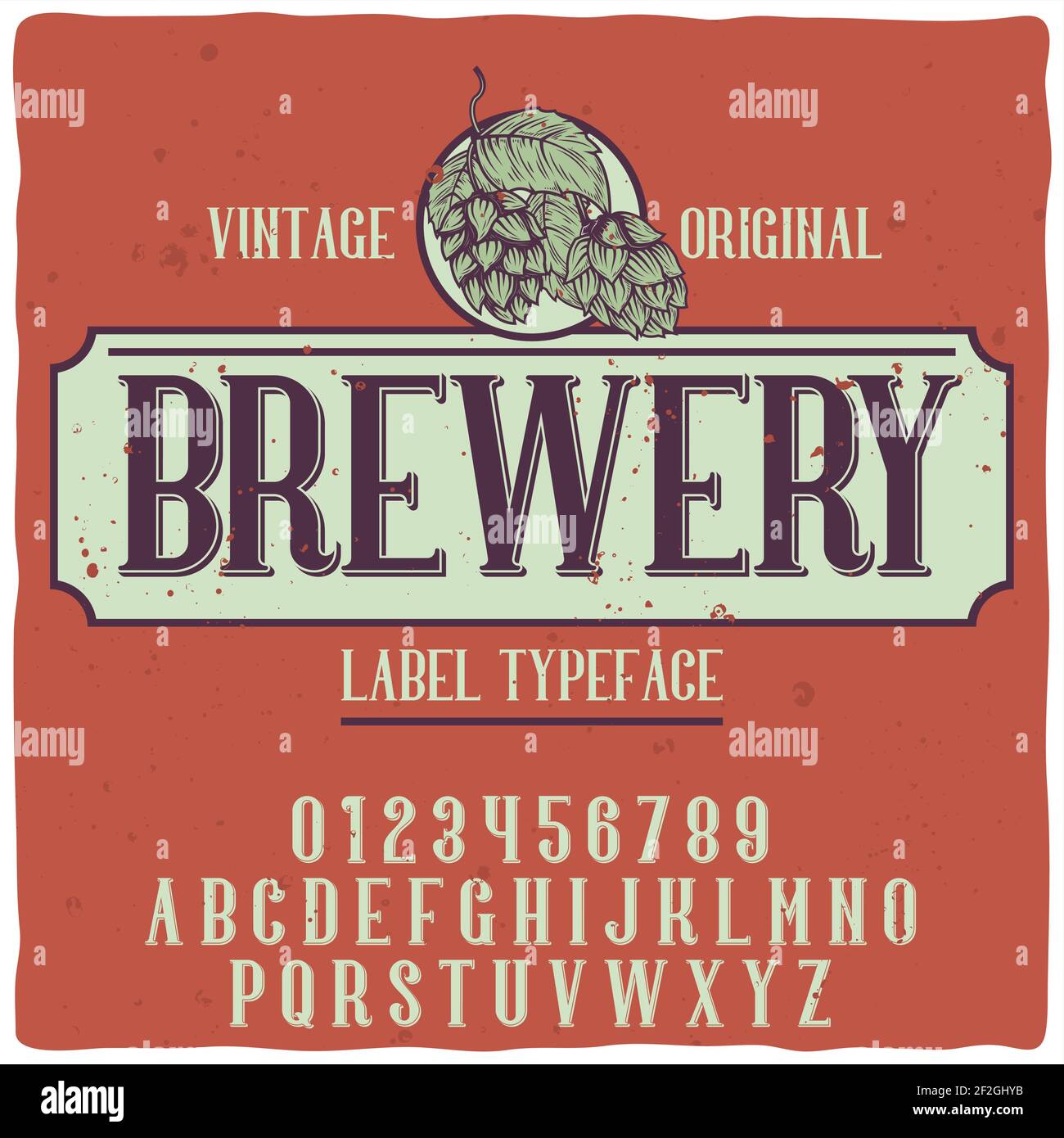 Original-Etikettschrift mit dem Namen 'Brewery'. Gute handgefertigte Schrift für jedes Label-Design. Stock Vektor