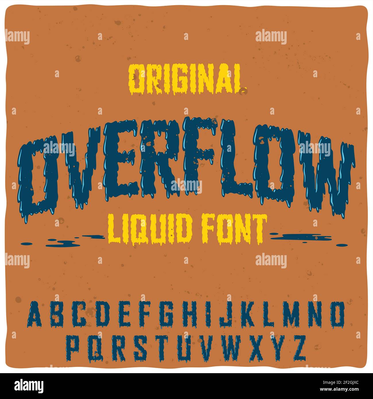 Ursprüngliche Beschriftung mit dem Namen „Overflow“. Gute handgefertigte Schrift für jedes Label-Design. Stock Vektor