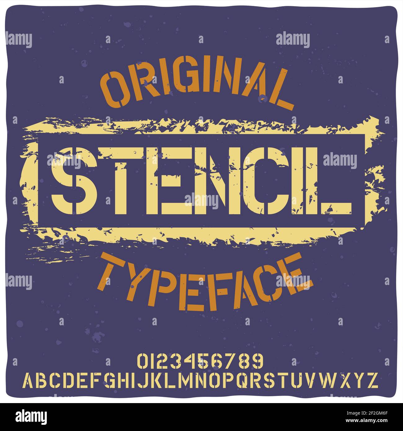 Original-Etikettschrift mit dem Namen 'Schablone'. Gute handgefertigte Schrift für jedes Label-Design. Stock Vektor