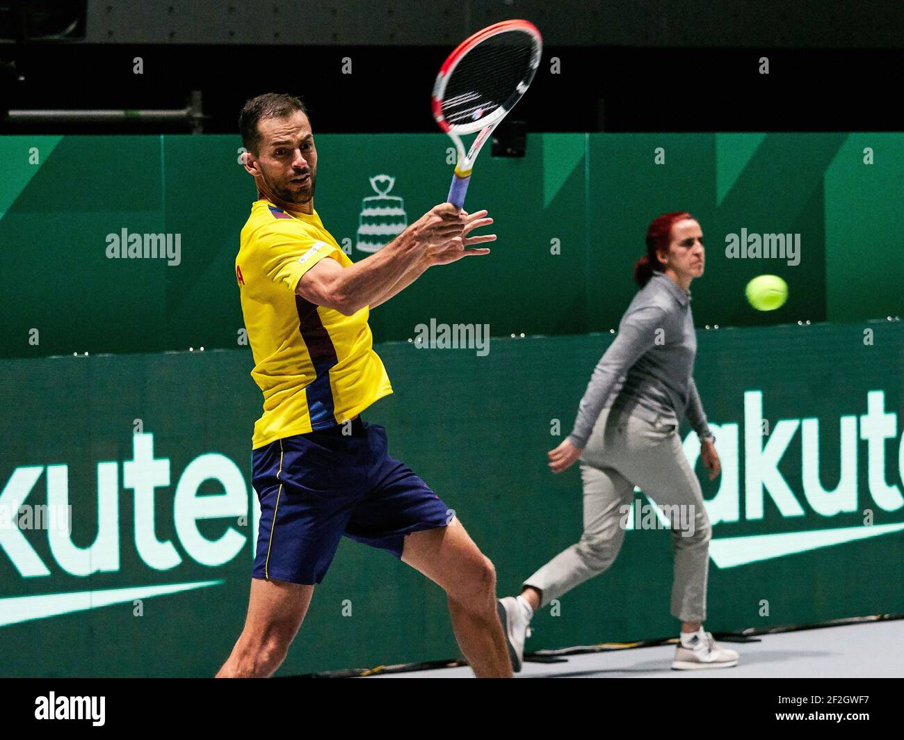 Belgien gegen Kolumbien, Santiago Giraldo von Kolumbien während des Davis Cup 2019, Tennis Madrid Finals 2019 am 18. Bis 24. November 2019 in Caja Magica in Madrid, Spanien - Foto Arturo Baldasano / DPPI Stockfoto