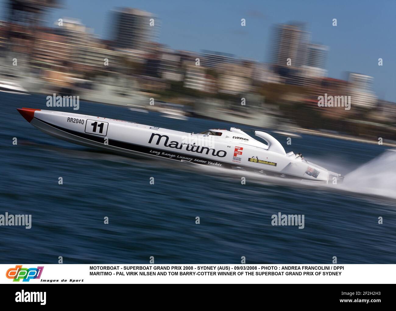 MOTORBOOT - SUPERBOAT GRAND PRIX 2008 - SYDNEY (AUS) - 09/03/2008 - FOTO : ANDREA FRANCOLINI / DPPI MARITIMO - PAL VIRIK NILSEN UND TOM BARRY-COTTER SIEGER DES SUPERBOAT GRAND PRIX VON SYDNEY Stockfoto