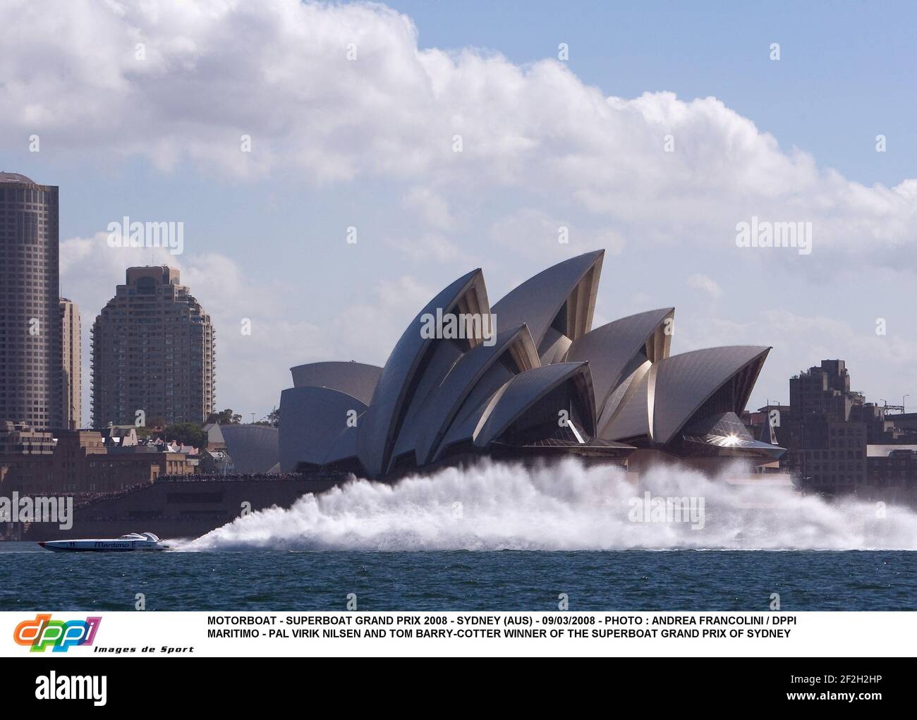 MOTORBOOT - SUPERBOAT GRAND PRIX 2008 - SYDNEY (AUS) - 09/03/2008 - FOTO : ANDREA FRANCOLINI / DPPI MARITIMO - PAL VIRIK NILSEN UND TOM BARRY-COTTER SIEGER DES SUPERBOAT GRAND PRIX VON SYDNEY Stockfoto