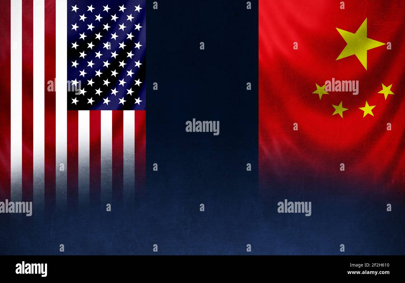 USA China Zölle Konflikt für den Handel Import und Export Stockfoto