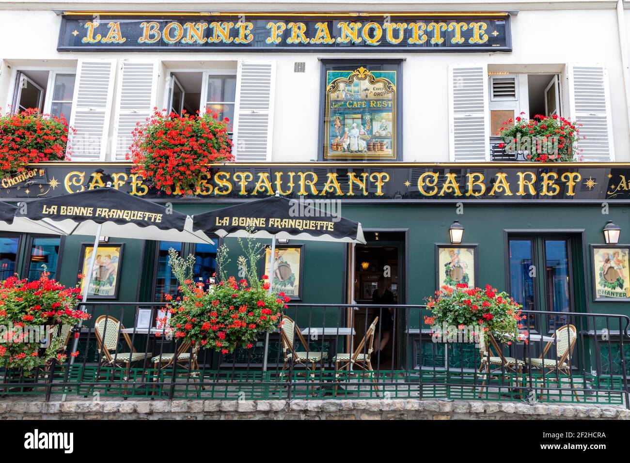 La Bonne Franquette Restaurant und Cabaret in Montmartre, Paris, Frankreich Stockfoto