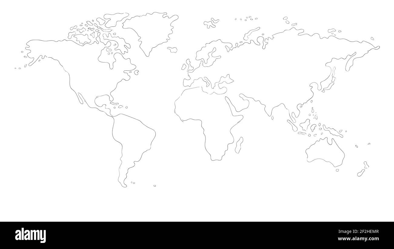 Hand gezeichneten Weltkarte Stockfoto