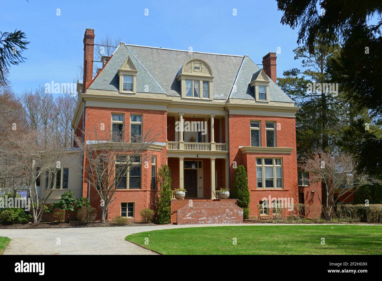 Lindenhurst Herrenhaus ist ein vergoldeter Alter Herrenhaus im Jahr 1887 gebaut Mit der Renaissance in der Bellevue Avenue 434 in Bellevue Avenue Historic District Stockfoto