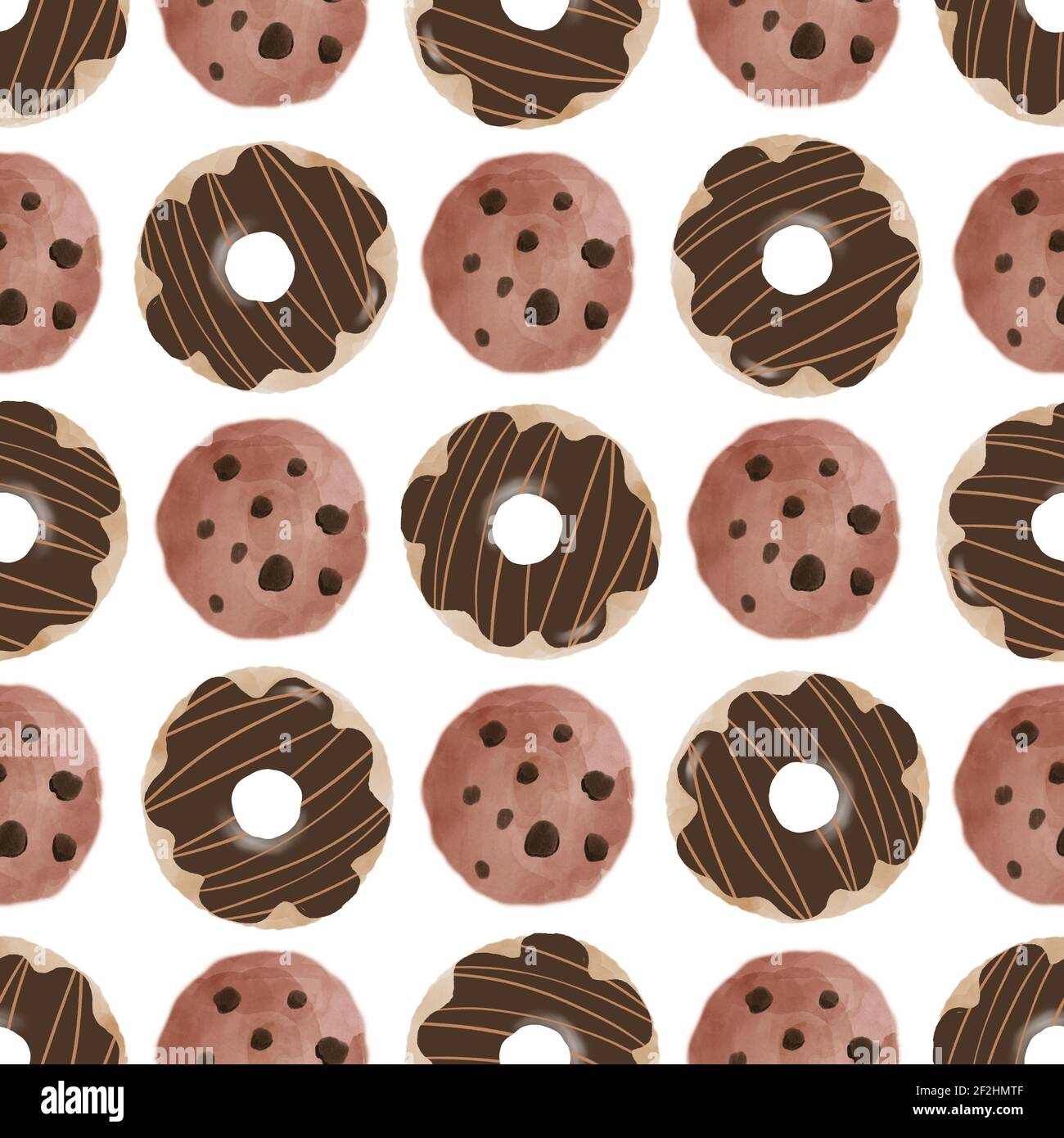 Nahtloser Hintergrund mit Donut-Symbolen Stockfoto
