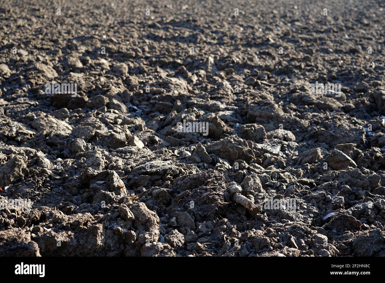 Deutschland, Bayern, Oberbayern, Altötting, Landwirtschaft, Pflügefeld, Scholle, Siebfüllung Stockfoto