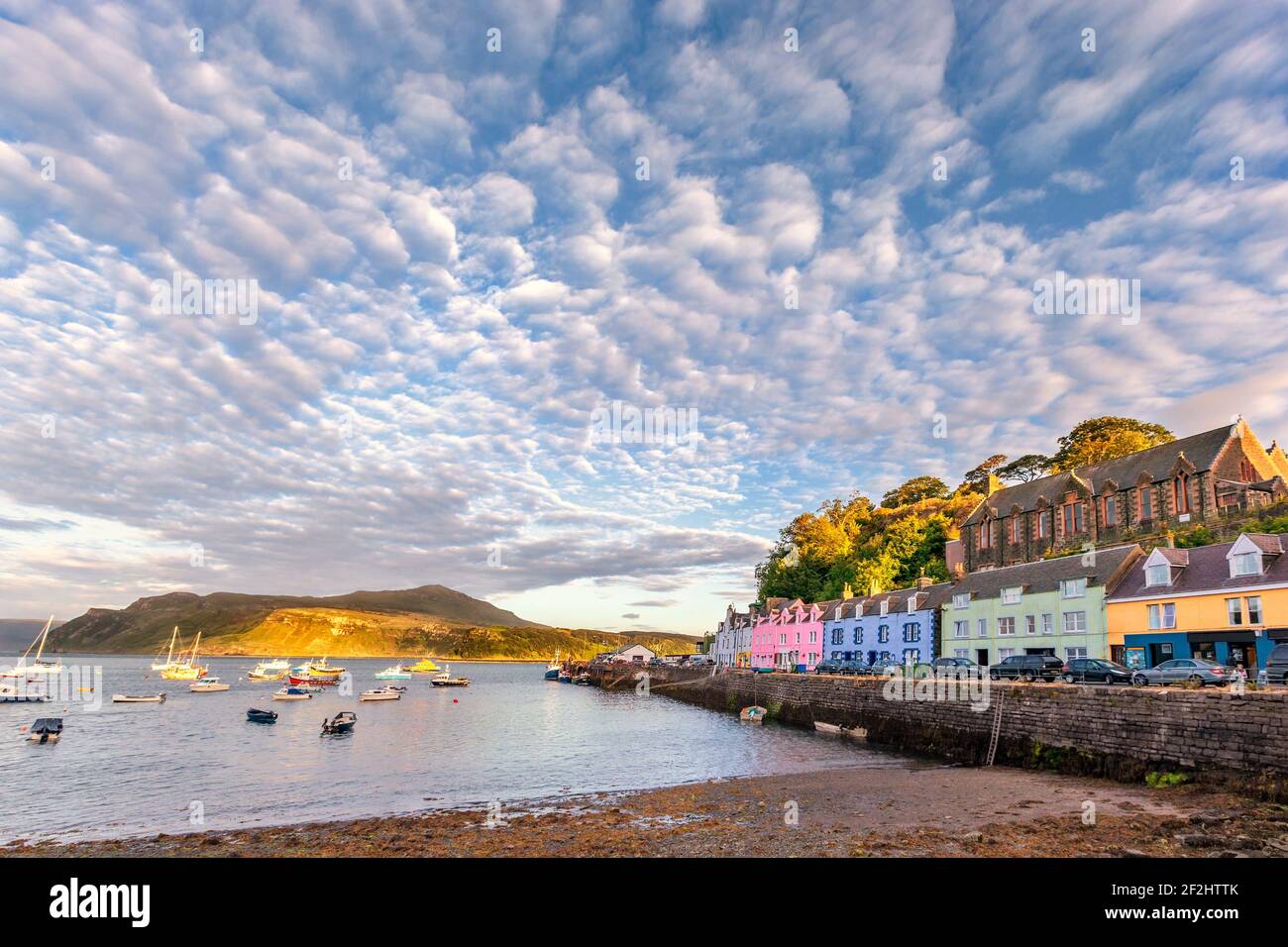 Blick auf Portree, Isle Of Skye, Schottland Stockfoto