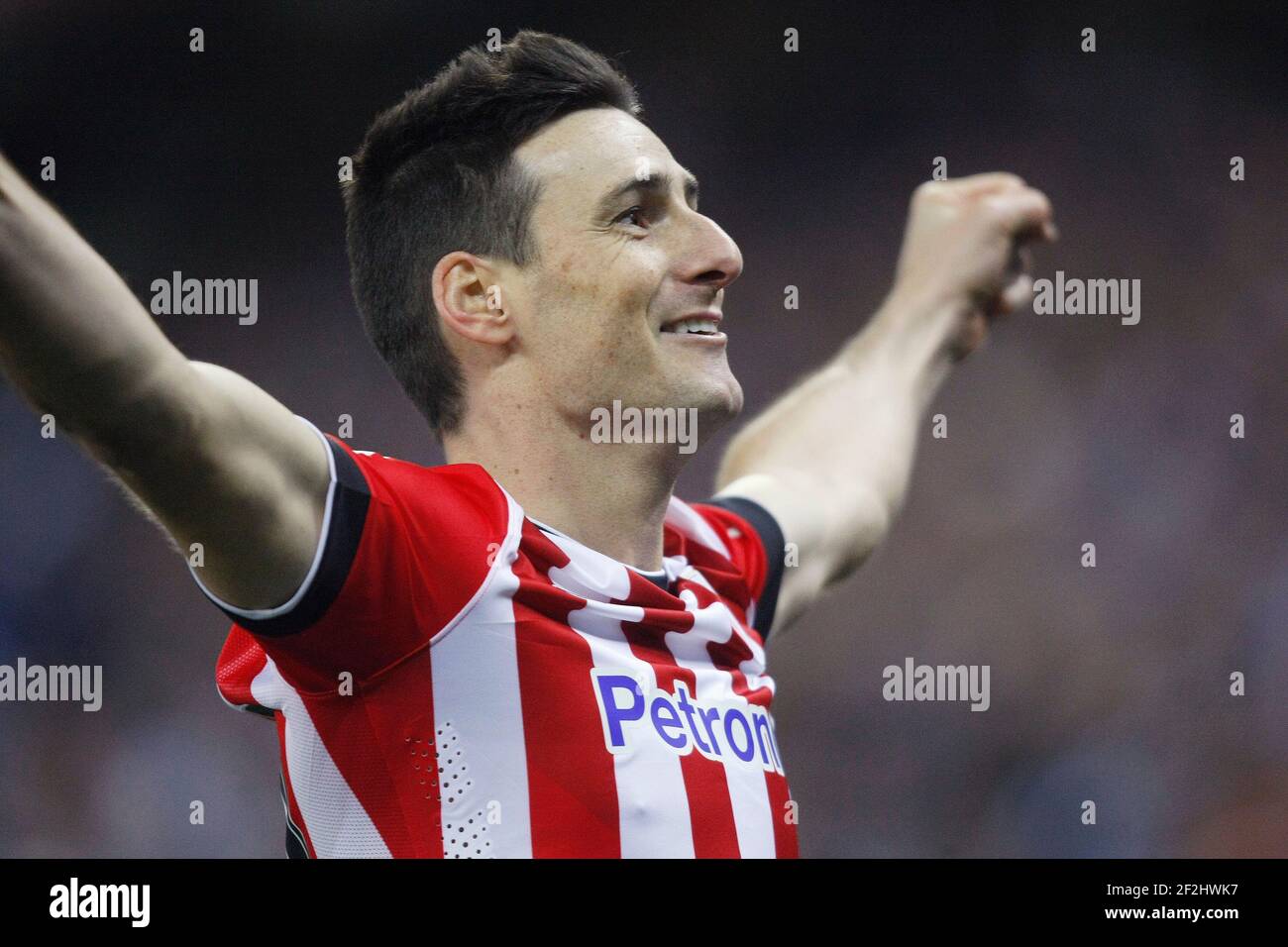 Aritz Aduriz von Athletic feiert während des spanischen Cup-Fußballspiels Halbfinale, 2nd Bein, zwischen RCD Espanyol und Athletic de Bilbao am 04. März 2015 im Power 8 Stadion in Barcelona, Spanien. Foto Bagu Blanco / DPPI Stockfoto