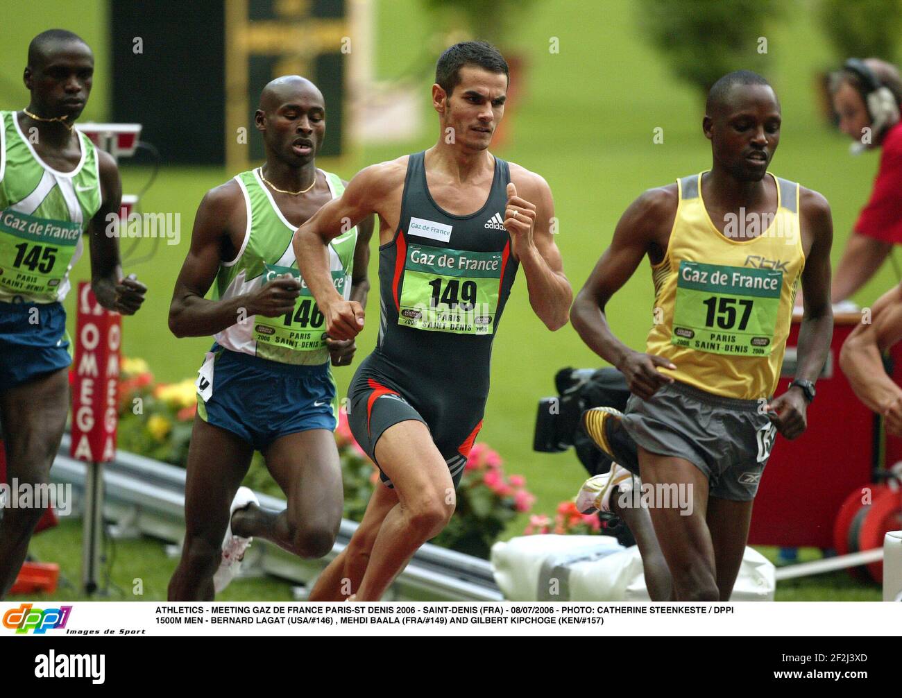 LEICHTATHLETIK - TREFFEN GAZ DE FRANCE PARIS-ST DENIS 2006 - SAINT-DENIS (FRA) - 08/07/2006 - FOTO: CATHERINE STEENKESTE / DPPI1500M MÄNNER - BERNARD LAGAT (USA/ Stockfoto