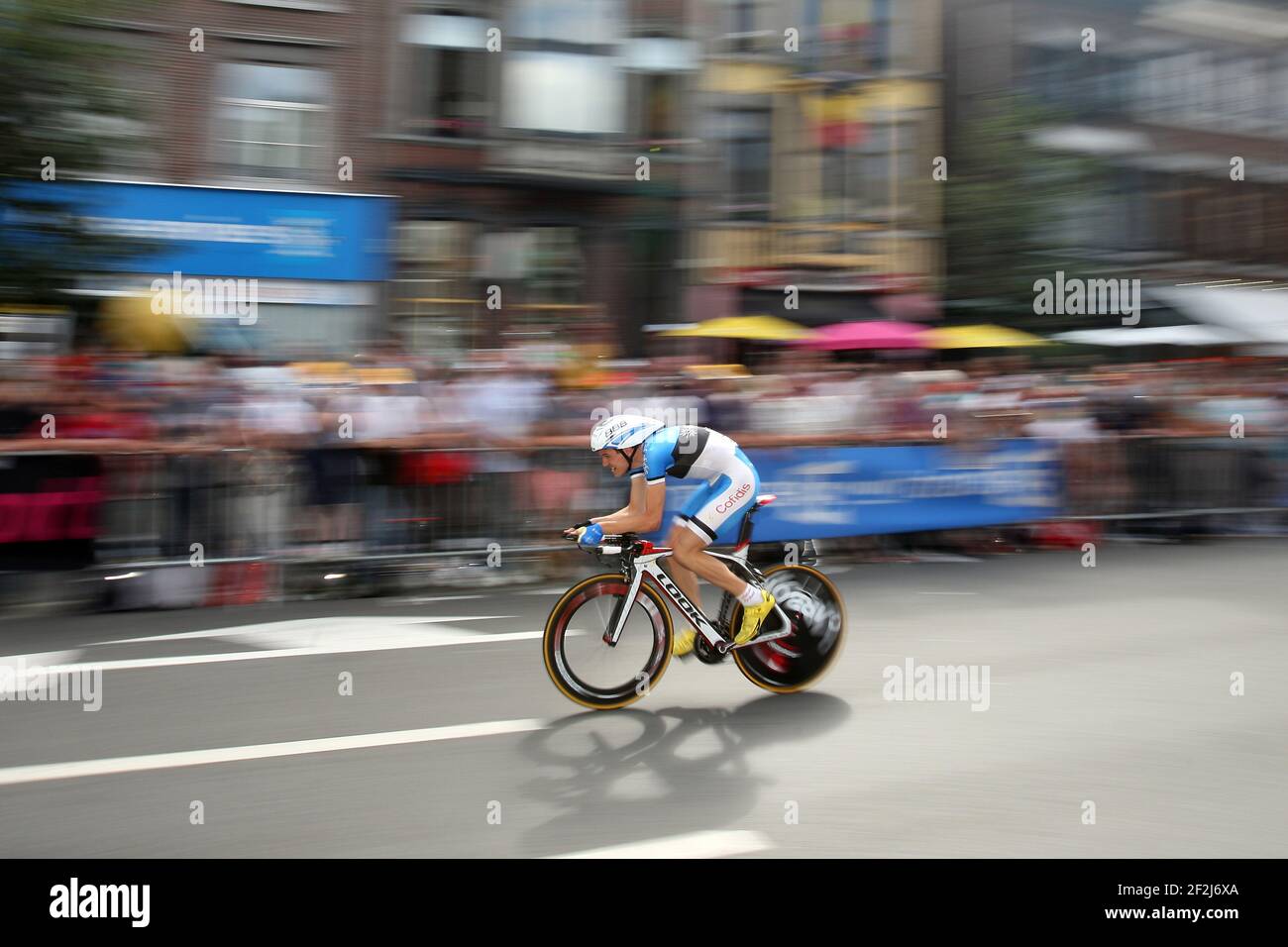 RADFAHREN - TOUR DE FRANCE 2012 - PROLOG - ZEIT Trial / Lüttich > Lüttich (6,1 km) - 30/06/2012 - FOTO MANUEL BLONDAU / DPPI - COFIDIS LECREDIT EN LIGNE TEAMRIDER ZÜGER TAARAMAE VON ESTLAND Stockfoto